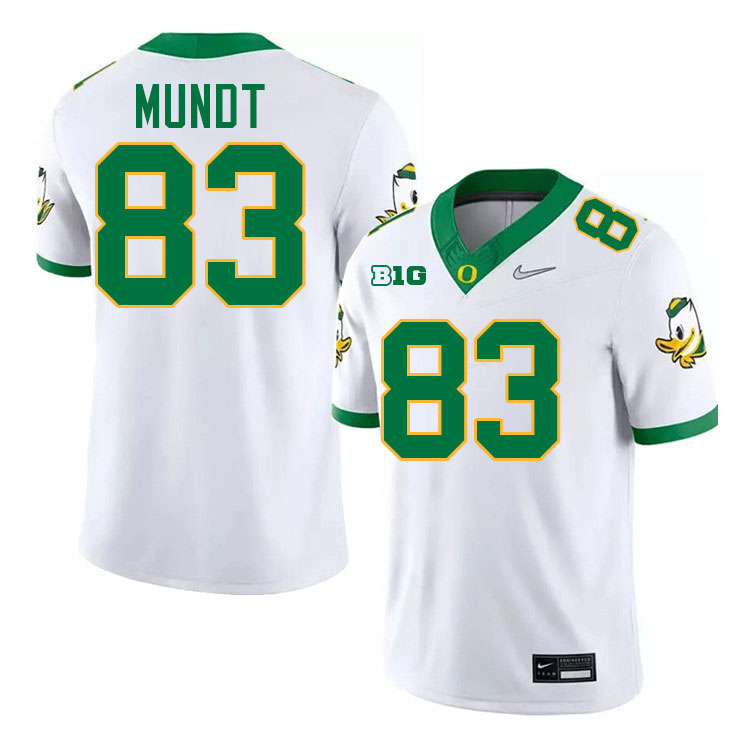 Johnny Mundt Oregon Jersey,Oregon Ducks Football Uniforms Youth-White 2024